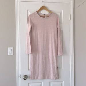 LOLE Pink Long Sleeve Lightweight Knit Midi Dress Size Small